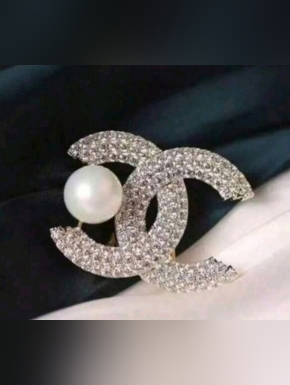 Chanel Style Logo Brooch